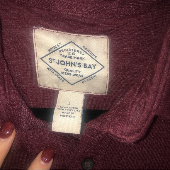 EUC St John's Bay Button Down Shirt Jacket Burgundy - Picture 7 of 8